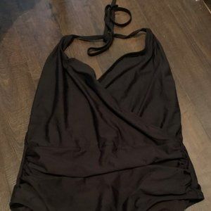 BLACK JCREW HALTER SWIMSUIT